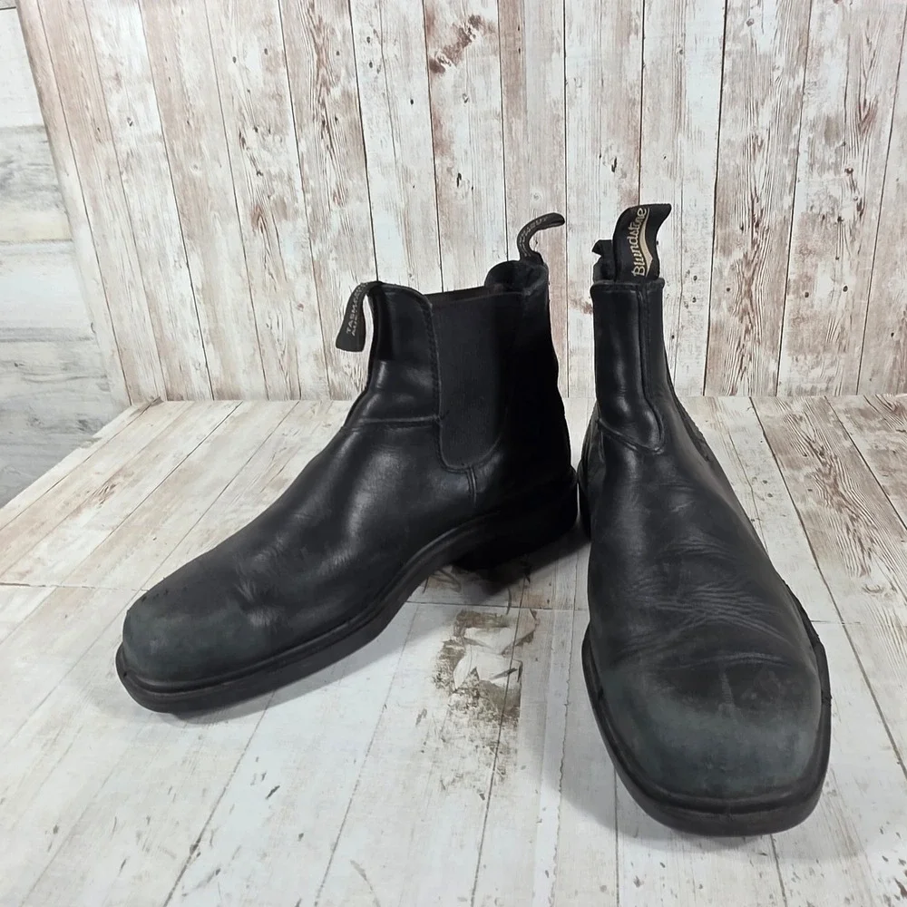 Blundstone 063 Dress Series Black Leather Square Toe Chelsea Boots Mens 9.5 AU